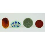 THREE ISLAMIC ENGRAVED CALLIGRAPHIC SEALS, of various stones including agate and jade, together with