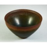 A CHINESE HARE'S FUR POTTERY BOWL, 12cm diameter.