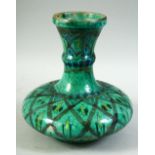 A NORTH AFRICAN MOROCCAN GLAZED POTTERY VASE, 21.5cm high.