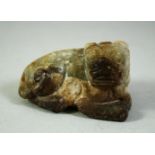 A CHINESE HARDSTONE CARVING OF LION DOG, 6cm long.