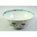 A CHINESE FAMILLE ROSE PORCELAIN BOWL, decorated with flowers, 23.5cm diameter