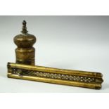 AN 18TH CENTURY INDIAN MUGHAL BRONZE PEN BOX, 27cm long.