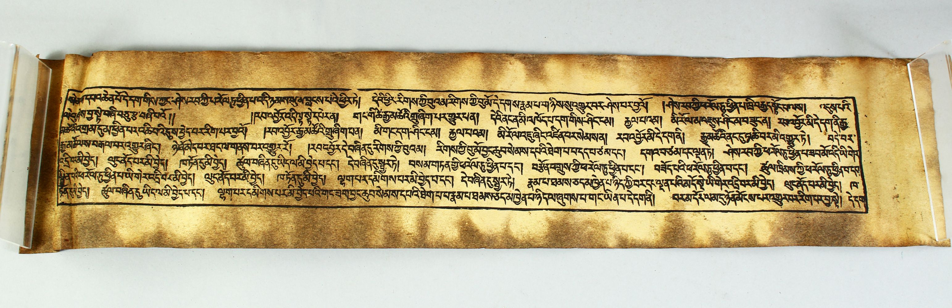 A TIBETAN MANUSCRIPT SCROLL.