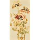 English School, circa 1900, a study of poppy flowers, watercolour, signed with initials M.A., 19"