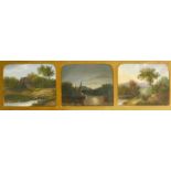 Charles Morris Senior (1861-1922) A set of three rustic views, oils on board, all signed, each 5.