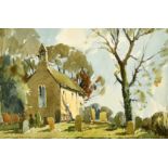 Edward Wesson (1910-1983) British, a view of All Saints Church at Buncton, watercolour, signed, 12.