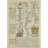 A collection of three maps of Surrey and a view of Eashing House near Godalming, 10" x 6" to 7.5"