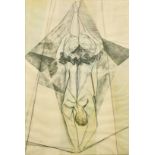 Nigel Lambourne (1909-1988) British, 'Acrobats and Net', mixed technique print, signed and dated