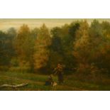Arthur Langley Vernon (19th/20th Century) British, female figures gathering wood on a riverside