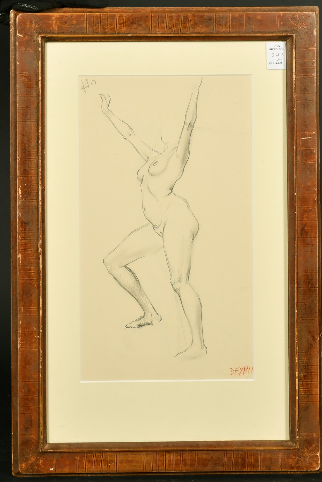 Henry Cotterill Deykin (1905-1989) British, a collection of four framed studies of a female nude, - Image 2 of 9