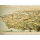 A. Maclure a 19th Century hand coloured lithograph of 'Stanford's Birds eye view of the seat of