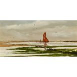 L. Tyler (21st Century) Sailing boats in an estuary, 6.5" x 12.25" signed and dated 1973 and a