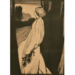E. Gordon Craig, A woodblock print of Helen Terry as Ophelia, 10" x 7". (unframed).
