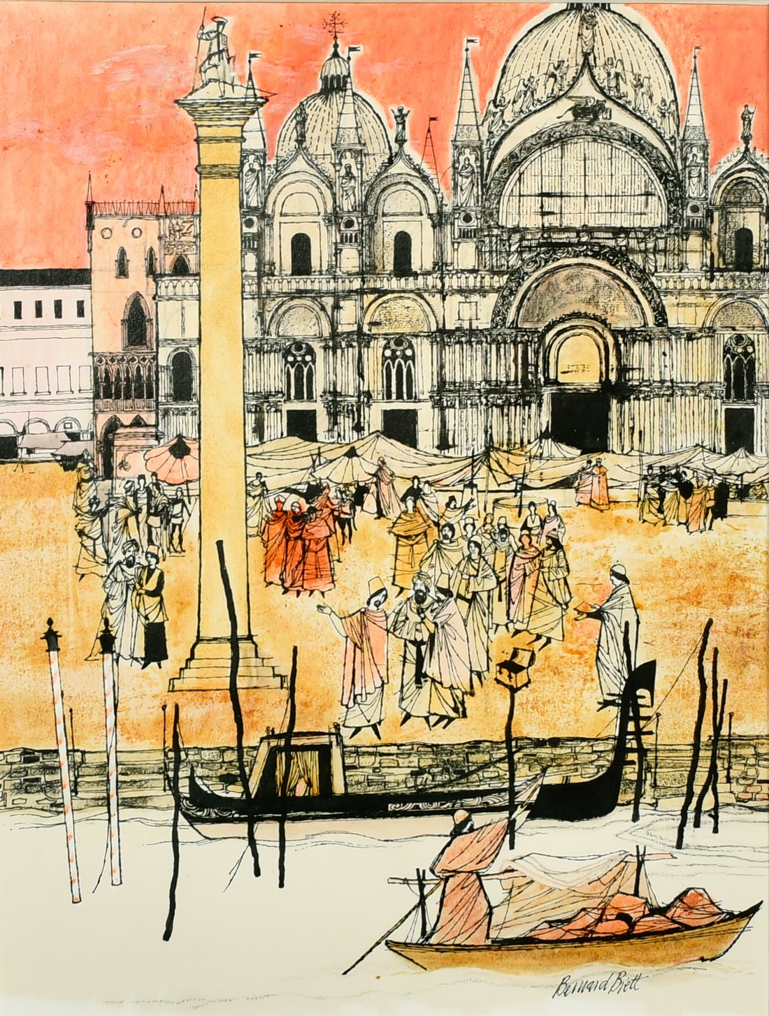 Bernard Brett (b.1925) British, a Venetian view, mixed media, signed, 21" x 16".