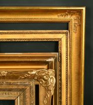 An early 20th Century gilt composition frame, rebate size, 10" x 14" along with four other