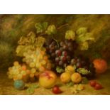 R, Caspers (20th Century) A still life of mixed fruit, grapes, apples, plums, currants and