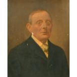 Early 20th Century English School, a portrait of a gentleman, oil on board, 15" x 12".