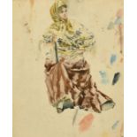 Late 19th Century, possibly Portuguese School, a study of an elegant lady in traditional clothing,