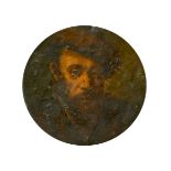 19th Century School, a miniature portrait of a gentleman with a beard, oil, 3.25 diameter.