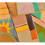 Kanwaldeep Singh Kang, signed Nicks (1964-2007) British, an abstract study featuring a sunflower,