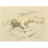 Frank Martin (1921-2005) A reclining nude, pastel, signed in pencil, 13.75" x 19.25".