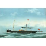 19th / 20th Century English School, The Sea Fisher in a Gale, a pair of port and starboard views,