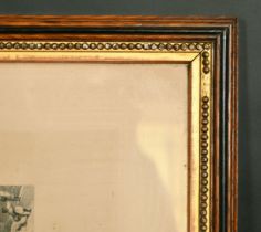A late 19th Century molded frame with gilt slip, rebate size 22 x 28".