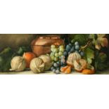 Arthur Dudley (Giovanni Barbaro) (1864-1915) Italian, A still life of grapes and oranges with a