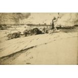 Leslie Moffat Ward (1888-1978) British, 'The Medway near Rochester', etching, trial proof, signed