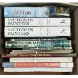 A collection of art related reference books including Sea Painters, Victorian Painters and The