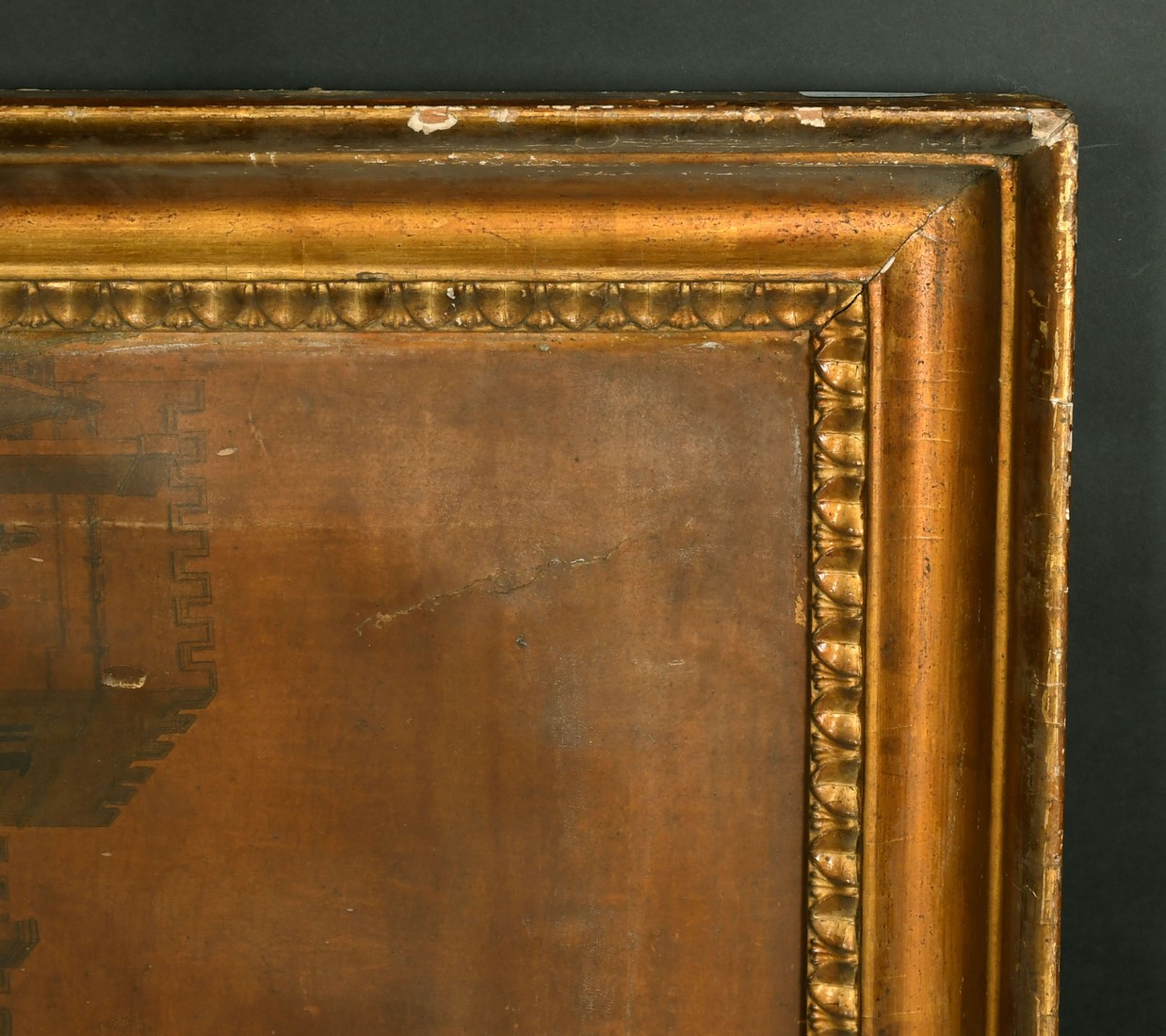 An early 19th Century hollow frame, rebate size 20.5" x 28.5".