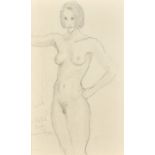 Kanwaldeep Singh Kang, signed Nicks (1964-2007) British, 'Lucy' a pencil sketch of a standing female