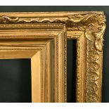 Two early 20th Century gilt fames, one rebate size 14" x 24", the other 20" x 26". (2).