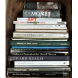 A collection of art related reference books including Edward Seago, Monet, Great Race Horses in Art.