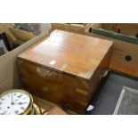 A brass bound teak storage box.