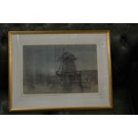 Henry Bright "Windmill on the Norfolk Broads by Moonlight" watercolour.