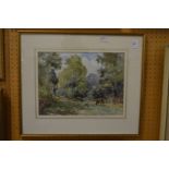 Coverley Price "Horses Grazing in a Woodland Setting" watercolour.