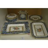 A small collection of Wedgwood "Blue Elephant" china.