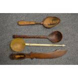 Horn spoons and other items.