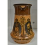 A Royal Doulton commemorative salt glazed jug for the Coronation of King Edward VII.
