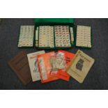 A travelling Mahjong set and other items.