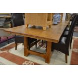 A good large oak refectory style dining table. 10ft long x 3ft 4ins wide.