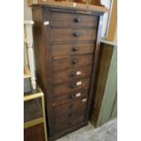 A 19th century mahogany Wellington style office chest of drawers.