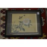 Two Chinese paintings on silk, both framed and glazed.