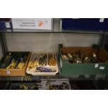 A large quantity of plated flatware etc.