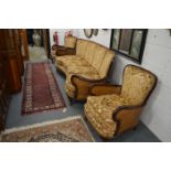 A Bergere three-piece suite.