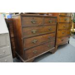 A George III mahogany chest of drawers.