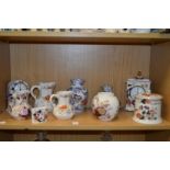 Mason's ironstone jugs, vases, mantle clocks etc.