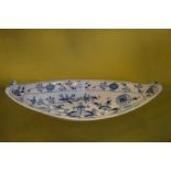 A Meissen onion pattern blue and white oval dish.