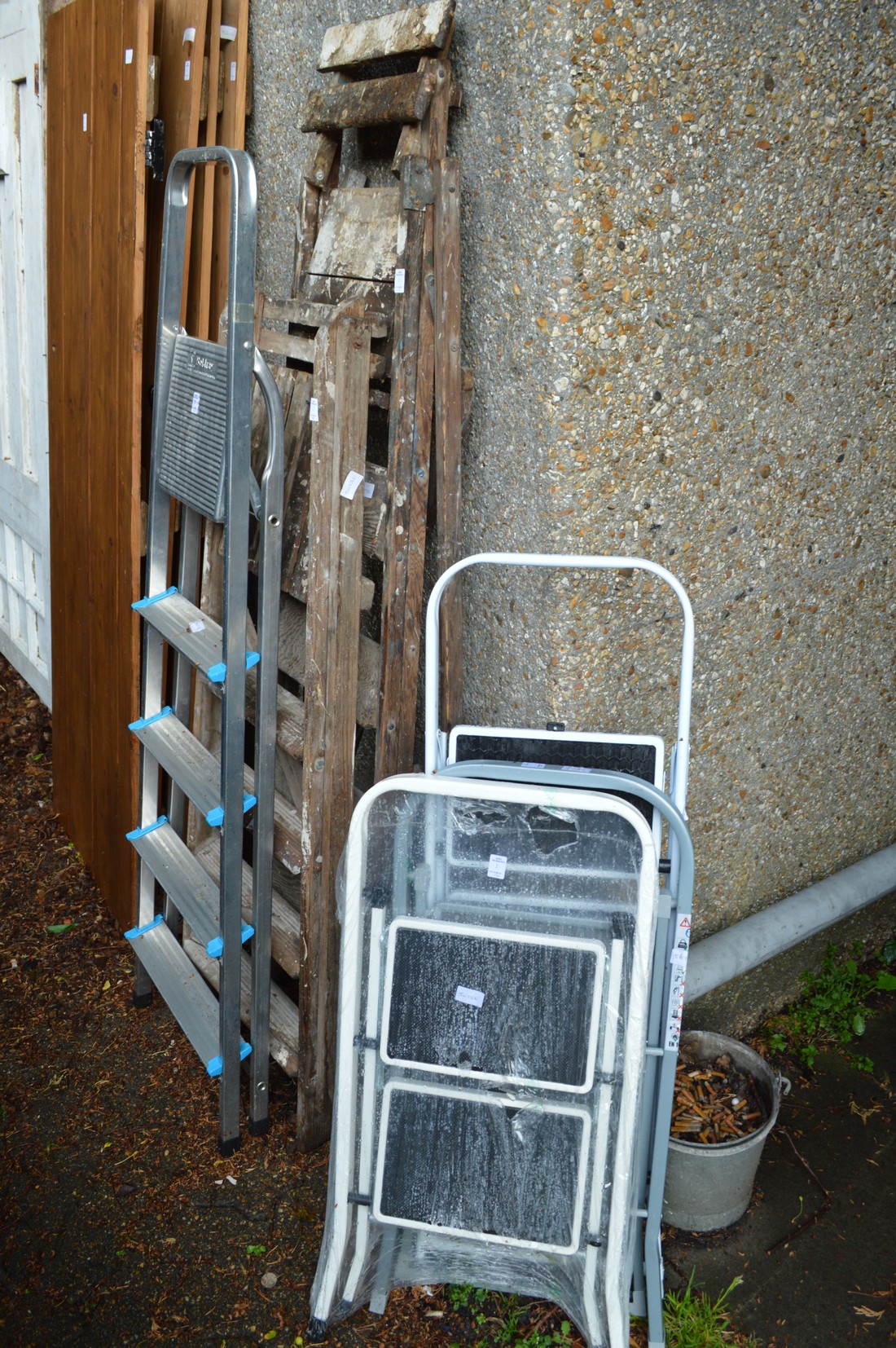 Various step ladders.